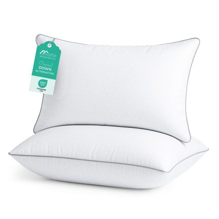 Pillows Queen Size Set of 2, Bed Pillows for Side, Back, and Stomach Sleepers - Oeko-Tex Certified Down Alternative Plump Filling - Hotel Quality and Machine Washable, 20x30 Inches, 2 Pack