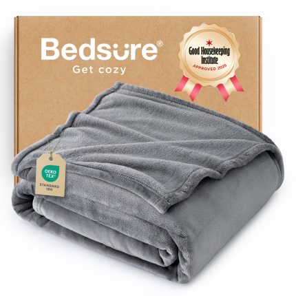 Fleece Throw Blanket for Couch Grey - Lightweight Plush Fuzzy Cozy Soft Blankets and Throws for Sofa, 50x60 inches