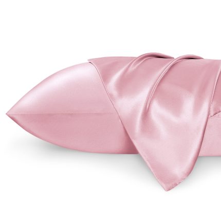 Satin Pillowcase for Hair and Skin Queen, Similar to Silk Pillow Cases, Pillow Cases Set of 2 with Envelope Closure, Pink Room Decor Essentials for Girls, 20x30 Inches, 2pcs