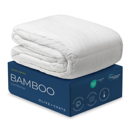 100% Viscose Derived from Bamboo - Queen Size - Hypoallergenic, Breathable & Moisture-Wicking Bedding - All Season Lightweight Plush Design - Organic Queen Comforter - 80"x 90"