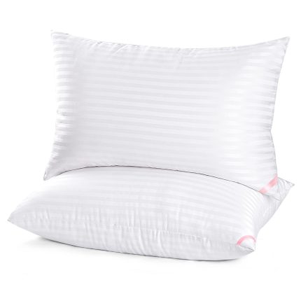 Hotel Collection Bed Pillows for Sleeping 2 Pack Queen Size，Pillows for Side and Back Sleepers,Super Soft Down Alternative Microfiber Filled Pillows,20 x 30 Inches