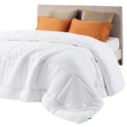 Comforter Duvet Insert - Quilted Comforters Queen Size, All Season Duvet, Down Alternative Bedding, with 8 Tabs, Gifts for Women/Men, White, Queen 88 x 88 Inches